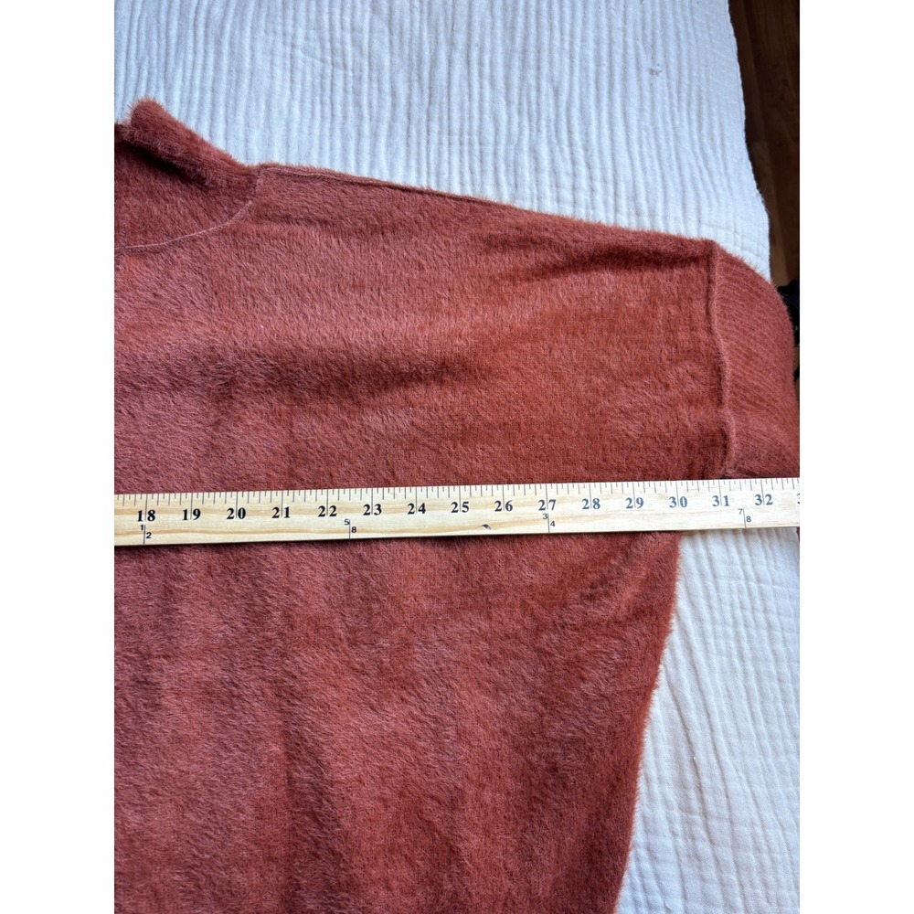 Natural Life Super Soft Eyelash Knit Mock Neck Sweater Rust Orange XL - Picture 3 of 9